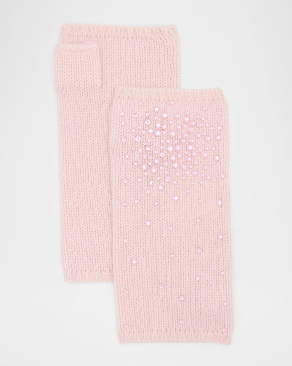 Crystal Cashmere Short Fingerless Gloves